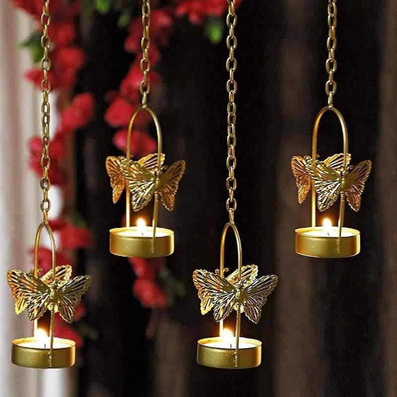 Buy Butterfly Shadow Tealight Candle Holder - Set Of Four Candle Holders from Vaaree