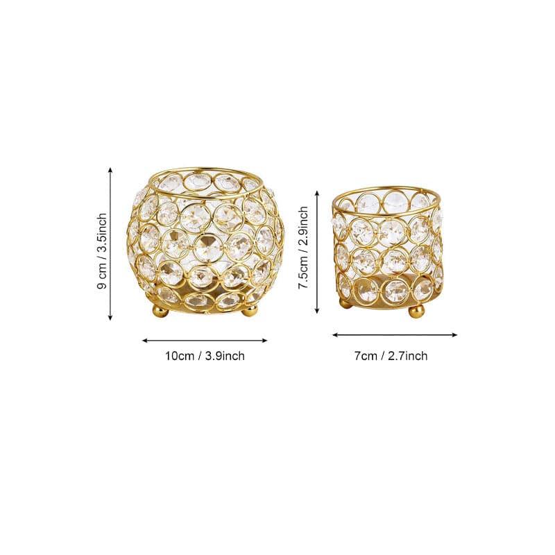 Buy Crystal Fenora Tealight Candle Holder - Set Of Four Candle Holders from Vaaree