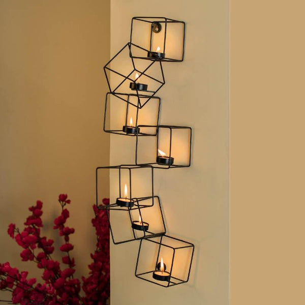 Buy Tea Light Candle Holders - Cubix Candle Holder - Black at Vaaree online