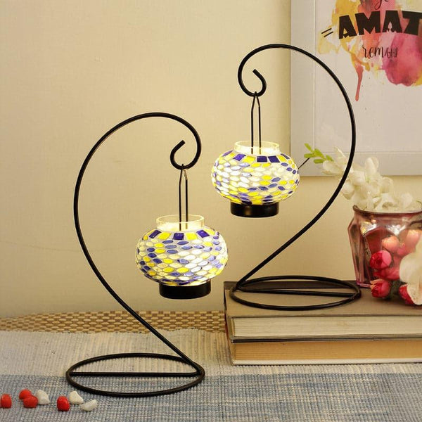 Buy Daana Mosaic Tealight Candle Holder - Set Of Two Candle Holders from Vaaree