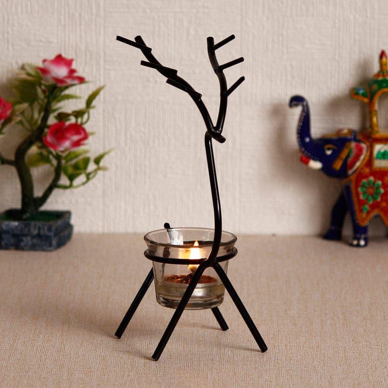 Buy Deer Dream Tealight Candle Holder - Black Candle Holders from Vaaree