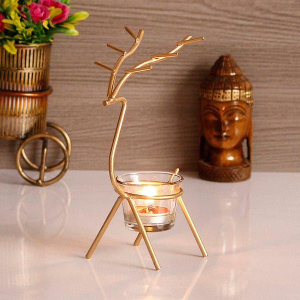 Buy Deer Dream Tealight Candle Holder - Gold Candle Holders from Vaaree