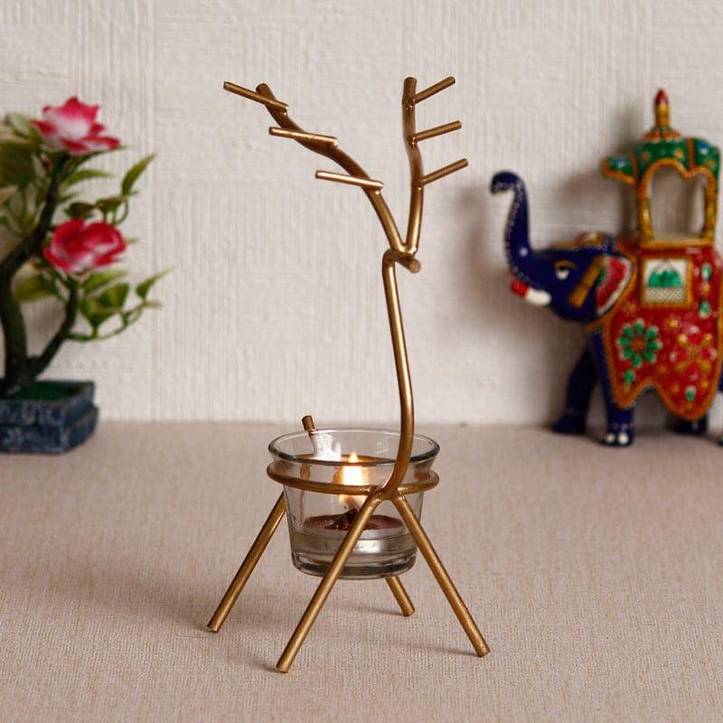 Buy Deer Dream Tealight Candle Holder - Gold Candle Holders from Vaaree