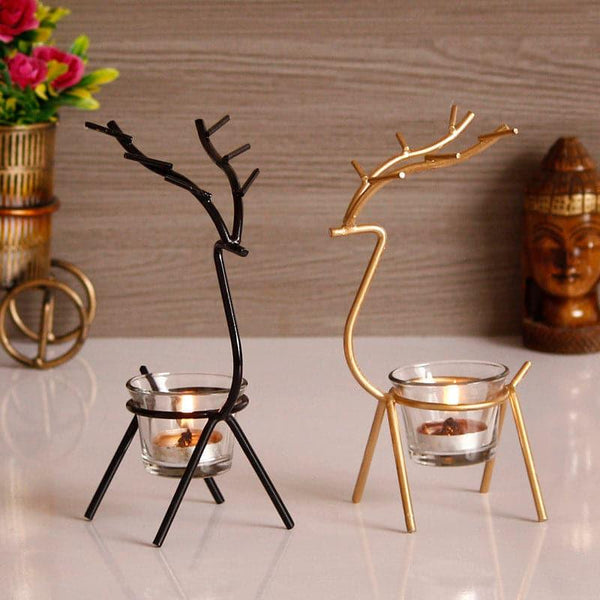 Buy Deer Dream Tealight Candle Holder - Set Of Two Candle Holders from Vaaree