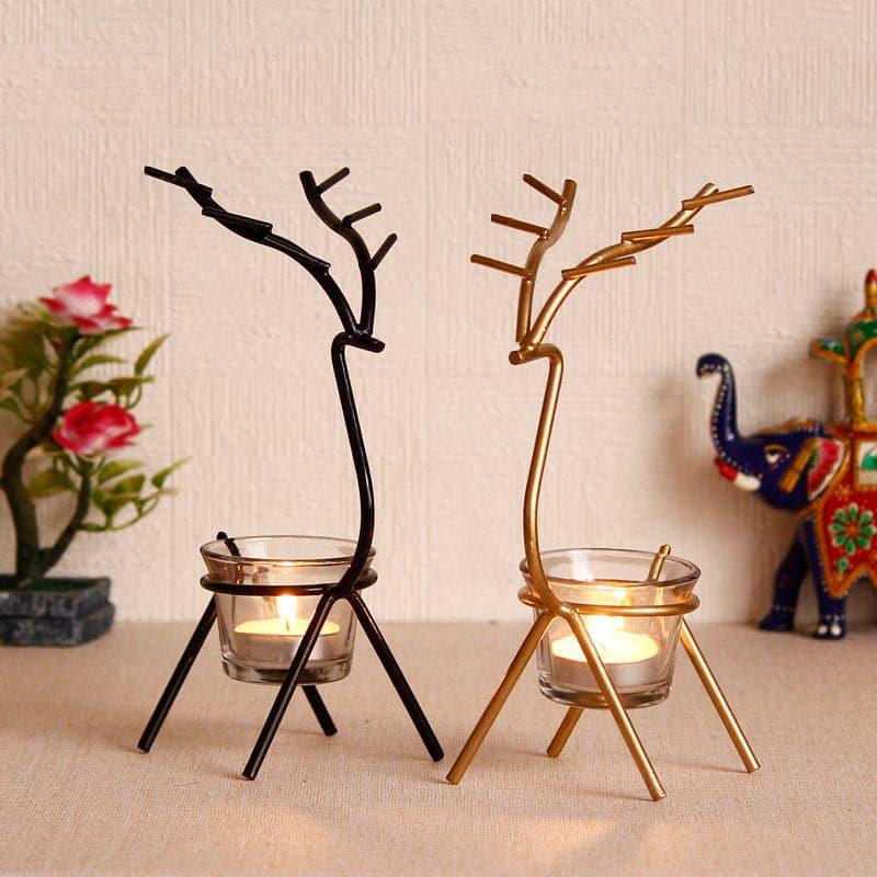 Buy Deer Dream Tealight Candle Holder - Set Of Two Candle Holders from Vaaree