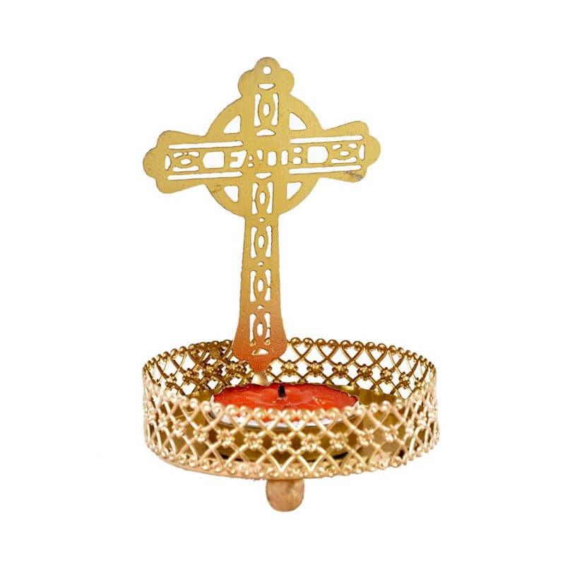 Buy Divine Shadow Cross Tealight Holder Candle Holders from Vaaree