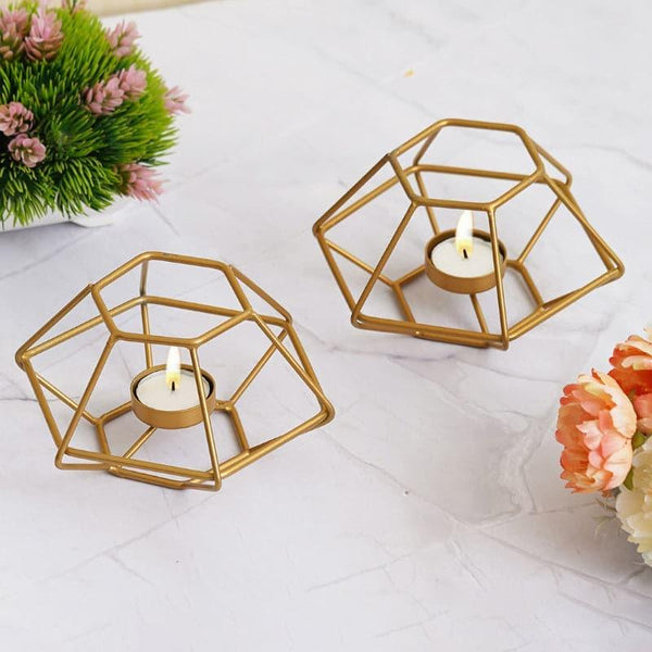 Buy Drita Tealight Candle Holder - Set Of Two Candle Holders from Vaaree