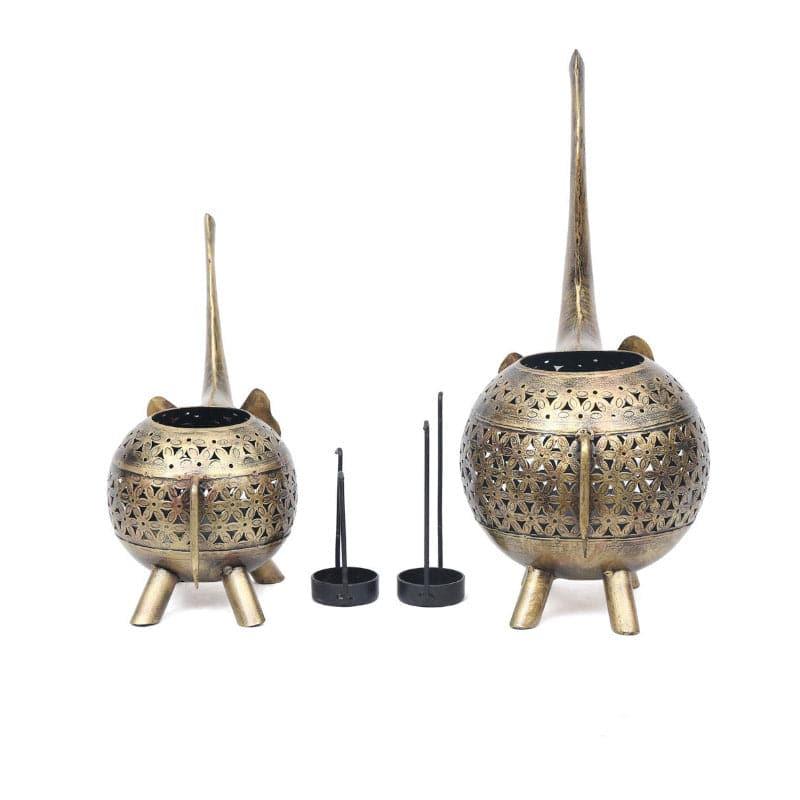 Buy Elephant Tune Tealight Candle Holder - Set Of Two Candle Holders from Vaaree