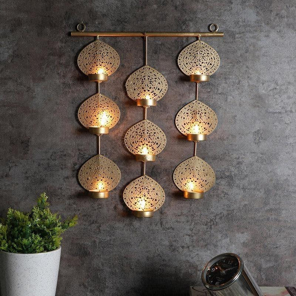 Buy Tea Light Candle Holders - Ethnic Leaf Hanging Tealight Candle Holder at Vaaree online