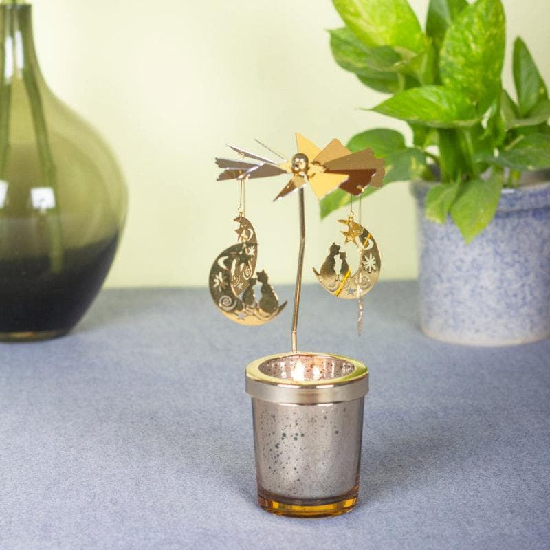 Buy Feline Luna Rotating Candle Holder Candle Holders from Vaaree