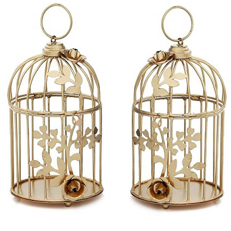 Buy Ferora Bird Cage Candle Holder - Set Of Two Candle Holders from Vaaree