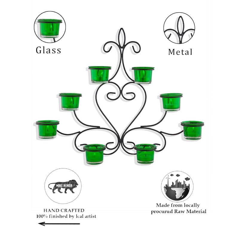 Buy Tea Light Candle Holders - Floral Candle Holder - Green at Vaaree online