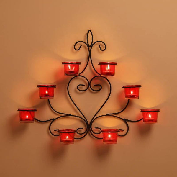 Buy Floral Candle Holder - Red Candle Holders from Vaaree