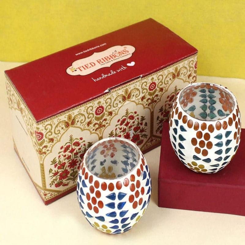 Buy Floral Dot Tealight Candle Holder - Set Of Two Candle Holders from Vaaree