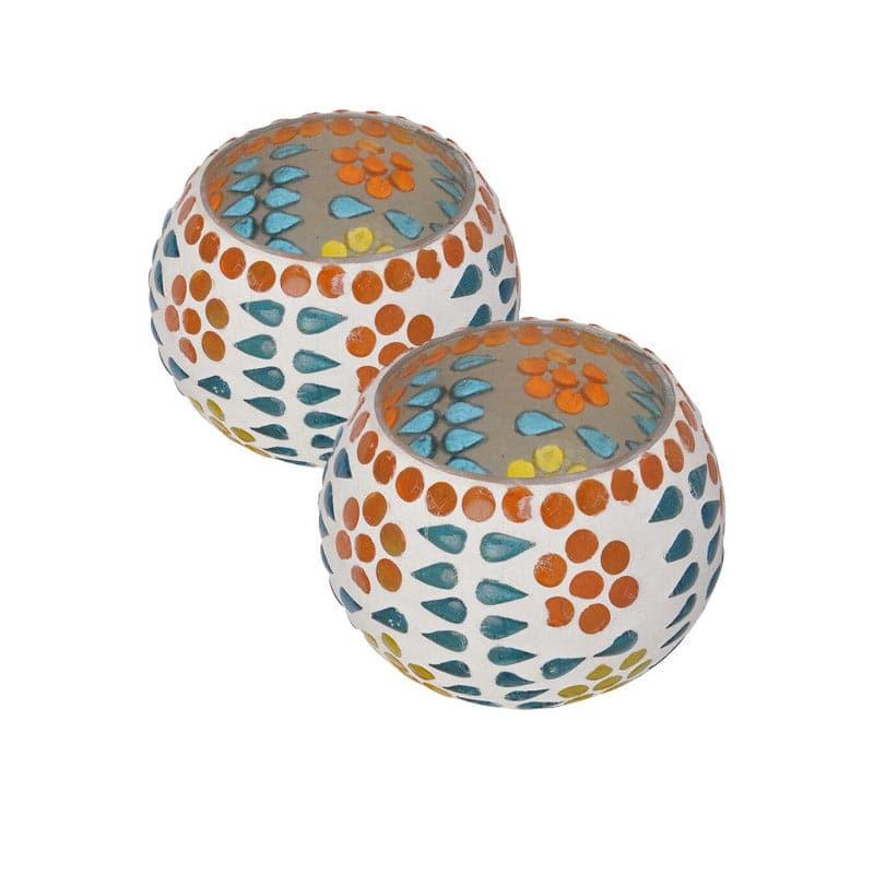 Buy Floral Dot Tealight Candle Holder - Set Of Two Candle Holders from Vaaree