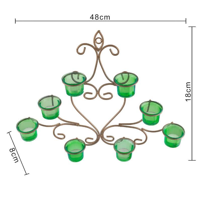 Buy Floral Gold Frame Candle Holder - Green Candle Holders from Vaaree