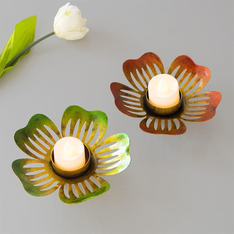 Buy Floriana Tealight Candle Holder - Set Of Two Candle Holders from Vaaree