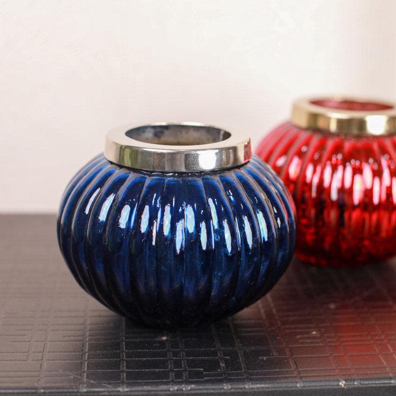 Buy Globe Glow Votive (Blue & Red) - Set Of Two Candle Holders from Vaaree