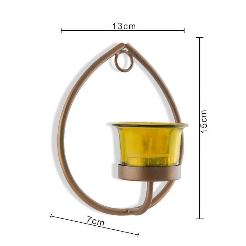 Buy Gold Drip Sconce Candle Holder (Yellow) - Set Of Two Candle Holders from Vaaree