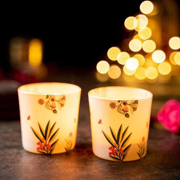 Buy Grassy Glee Candle Votive - Set Of Two Candle Holders from Vaaree