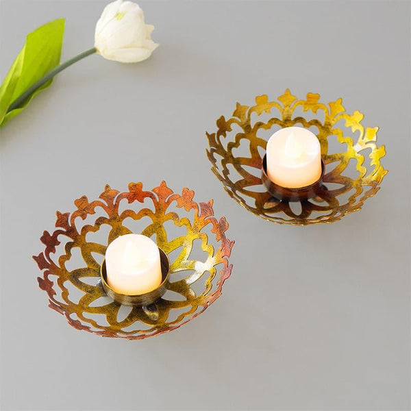 Buy Harshi Tealight Candle Holder - Set Of Two Candle Holders from Vaaree