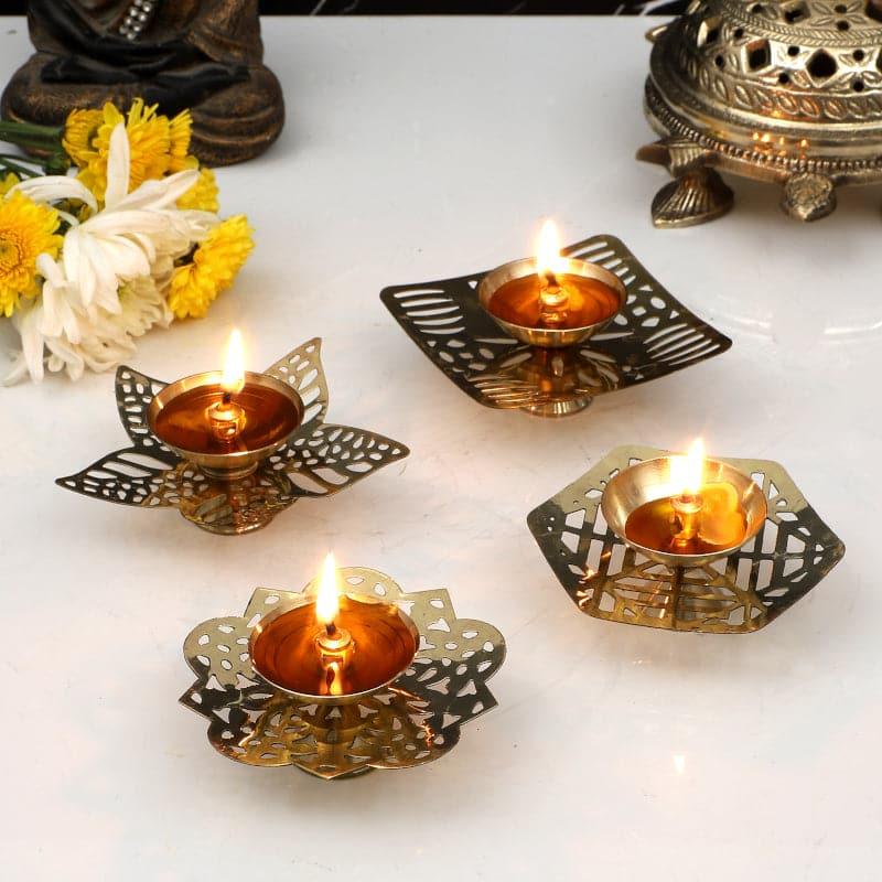 Buy Tea Light Candle Holders - Hastha Brass tealight Candle Holder - Set Of Four at Vaaree online