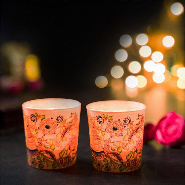 Buy Kalmakari Candle Votive - Set Of Two Candle Holders from Vaaree