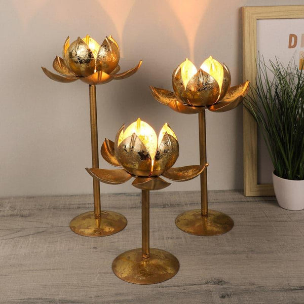 Buy Tea Light Candle Holders - Kamalya Tealight Holder - Set Of Three at Vaaree online