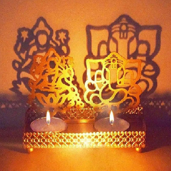 Buy Lakshmi Ganesh Illuminating Diyas Candle Holders from Vaaree