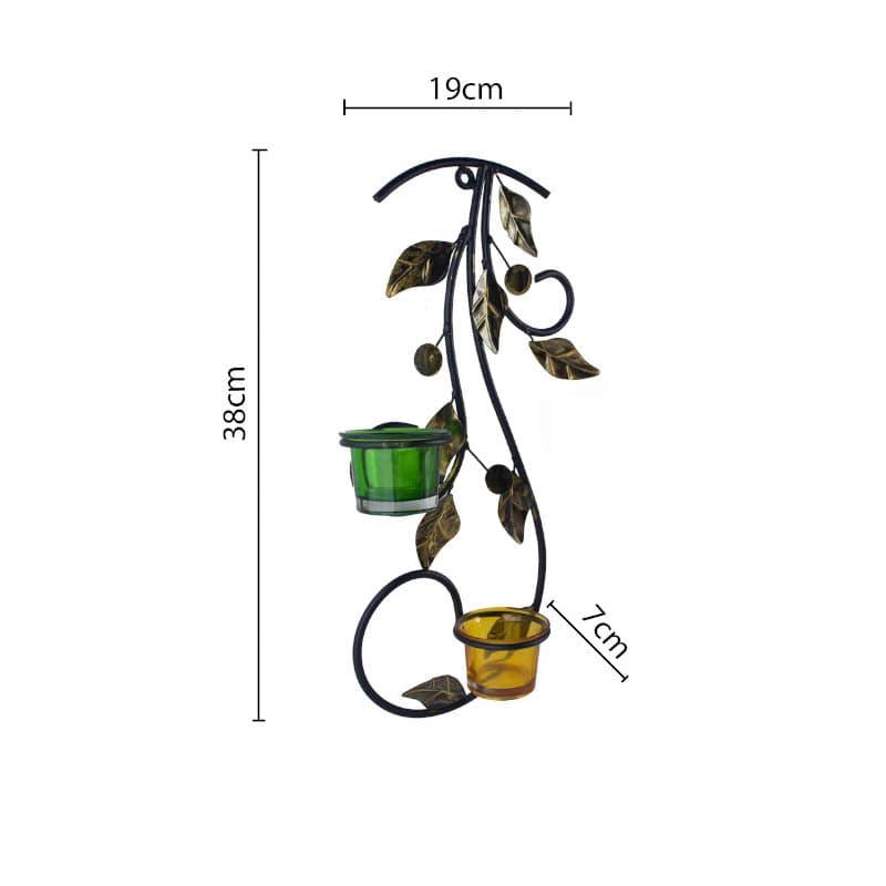 Buy Leafy Vine Luminaire Candle Holder - Green & Yellow Candle Holders from Vaaree