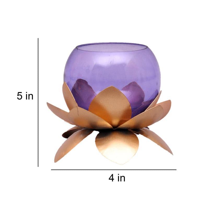 Buy Lotus Tealight Candle Holder (Purple) - Set Of Two Candle Holders from Vaaree