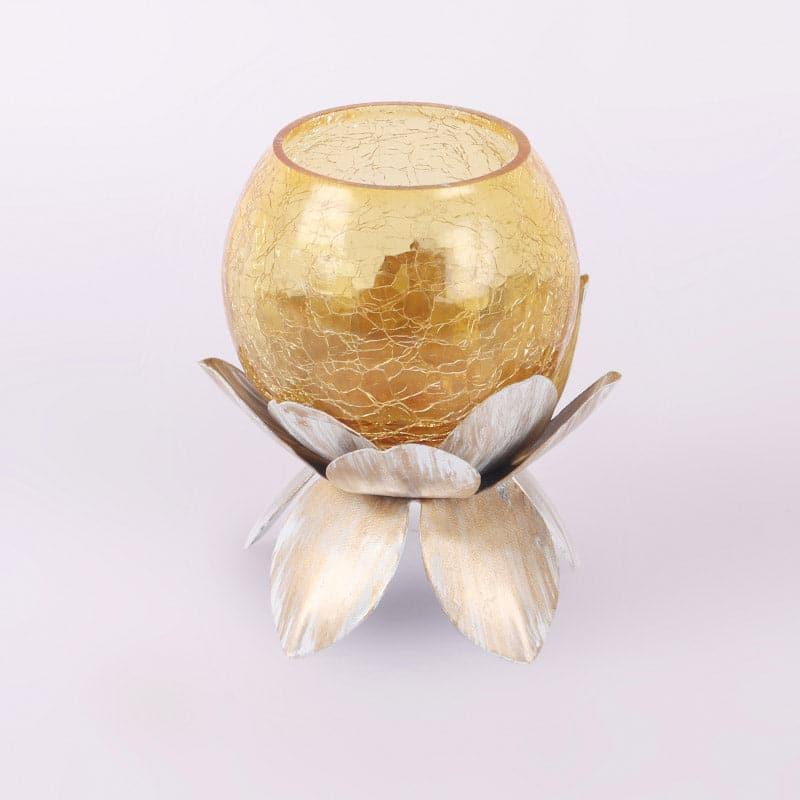 Buy Lotus Tealight Candle Holder - Yellow Candle Holders from Vaaree