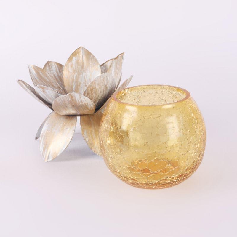 Buy Lotus Tealight Candle Holder - Yellow Candle Holders from Vaaree