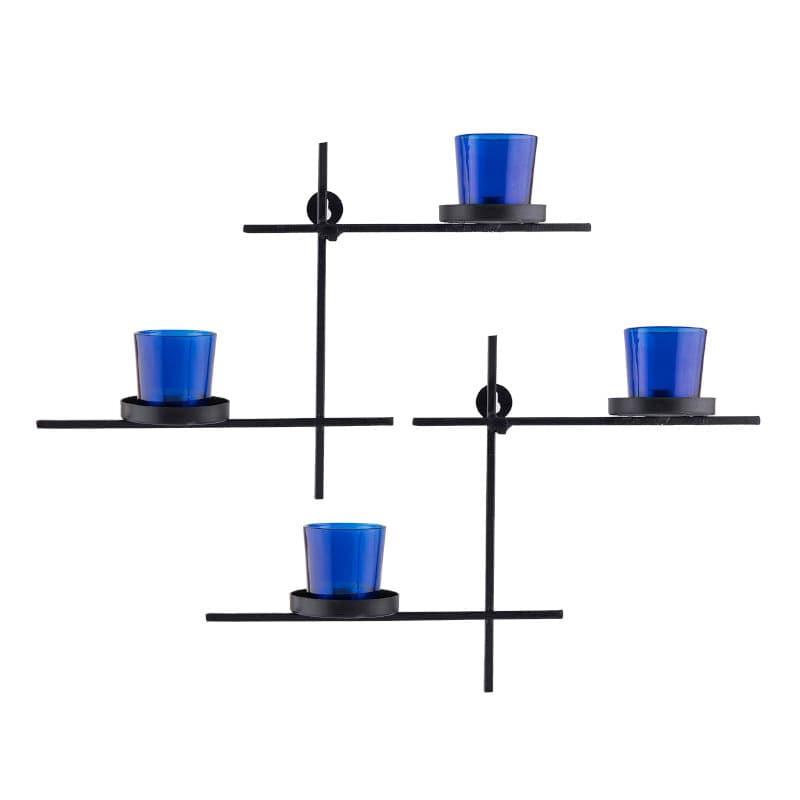 Tea Light Candle Holders - Luminaire Votive Duo (Blue) - Set Of Two