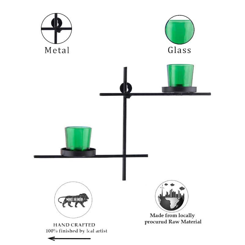 Buy Luminaire Votive Duo (Green) - Set Of Two Candle Holders from Vaaree