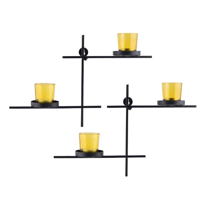 Buy Luminaire Votive Duo (Yellow) - Set Of Two Candle Holders from Vaaree