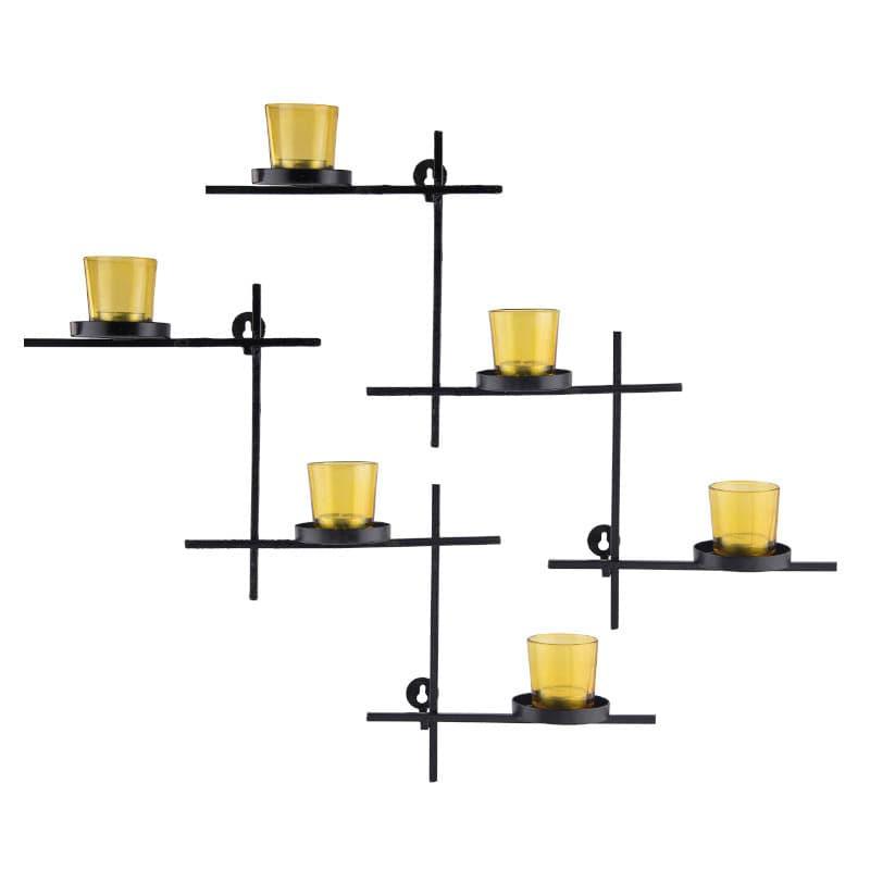 Buy Luminaire Votive Trio (Yellow) - Set Of Two Candle Holders from Vaaree