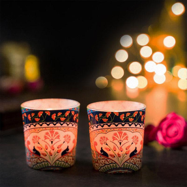 Buy Mandela Candle Votive (Red) - Set Of Two Candle Holders from Vaaree