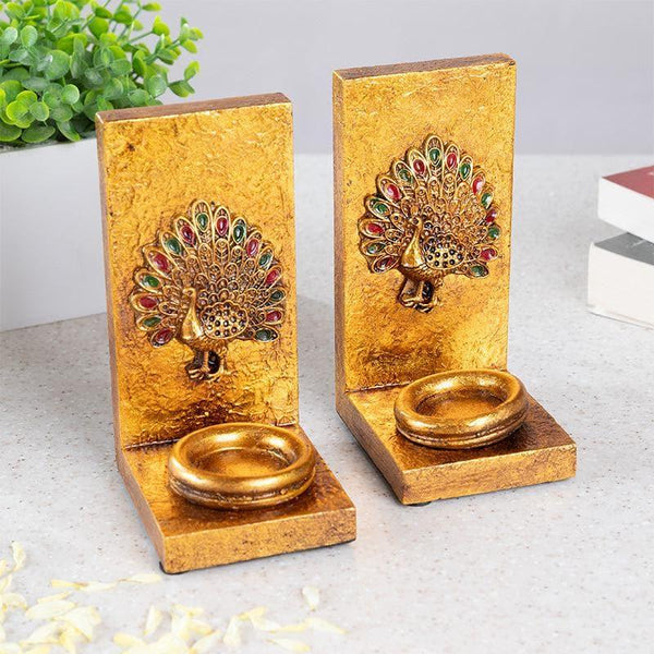 Buy Mayookh Tealight Candle Holder - Set Of Two Candle Holders from Vaaree