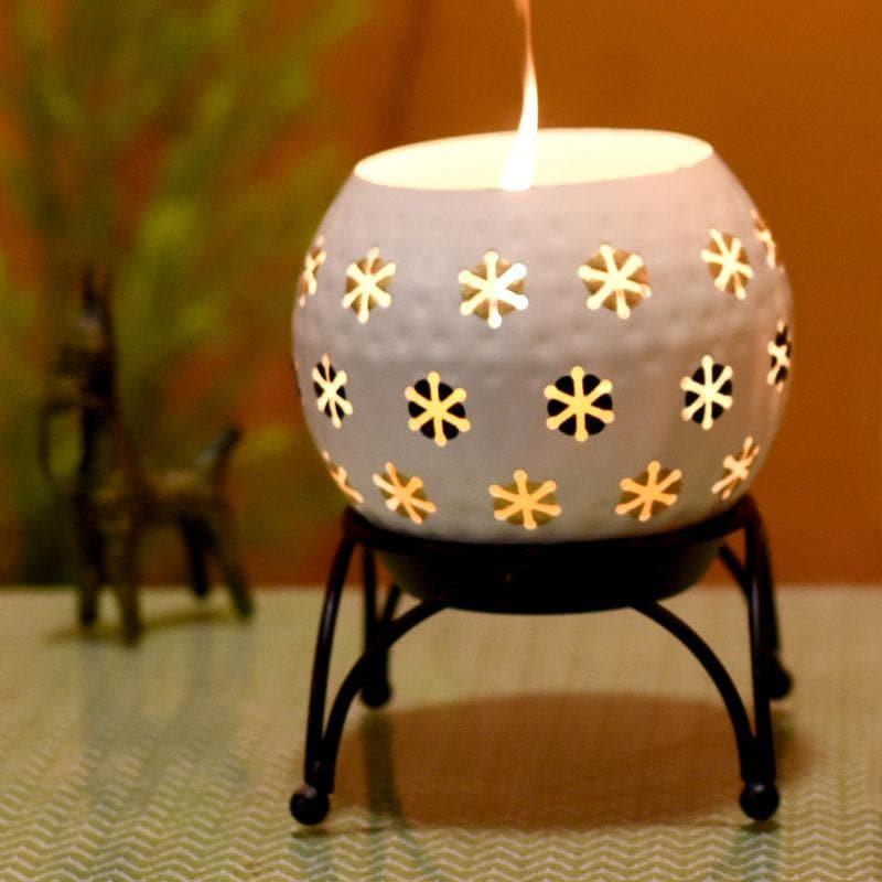 Buy Nahusha Tealight Candle Holder - Cream Candle Holders from Vaaree