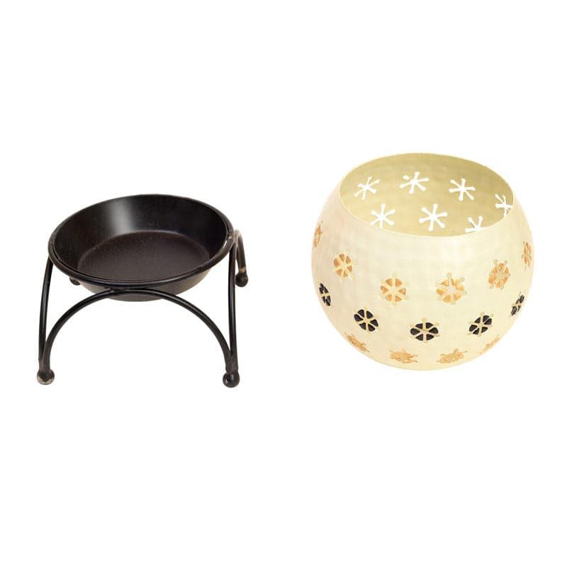 Buy Nahusha Tealight Candle Holder (Cream) - Set Of Two Candle Holders from Vaaree