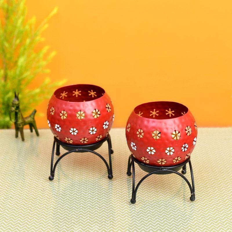 Buy Nahusha Tealight Candle Holder - Red Candle Holders from Vaaree