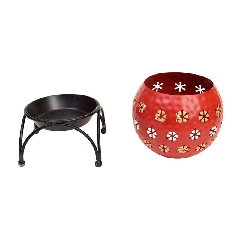 Buy Nahusha Tealight Candle Holder - Red Candle Holders from Vaaree