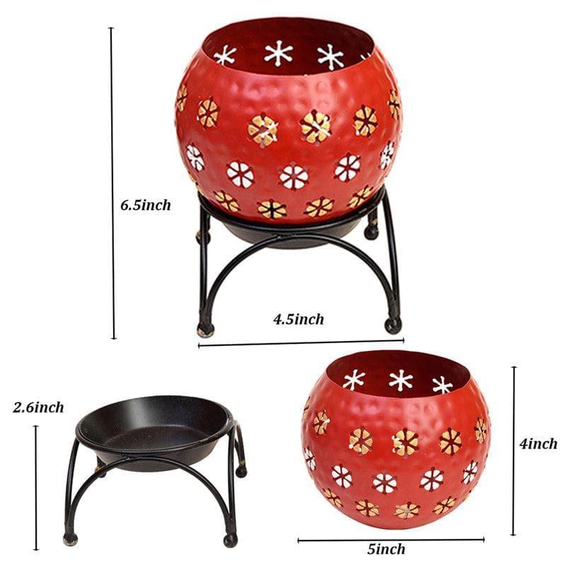 Buy Nahusha Tealight Candle Holder - Red Candle Holders from Vaaree