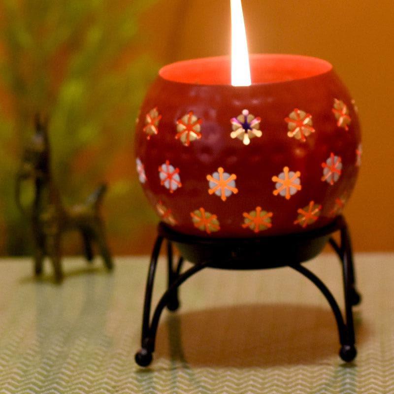 Buy Nahusha Tealight Candle Holder (Red) - Set Of Two Candle Holders from Vaaree