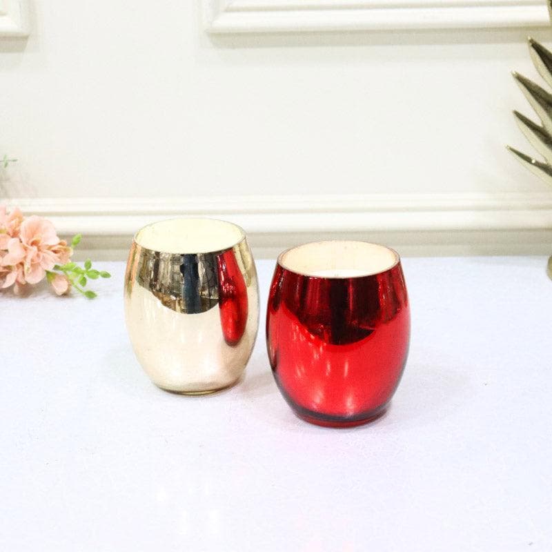 Buy Nami Votive (Red & Gold) - Set Of Two Candle Holders from Vaaree