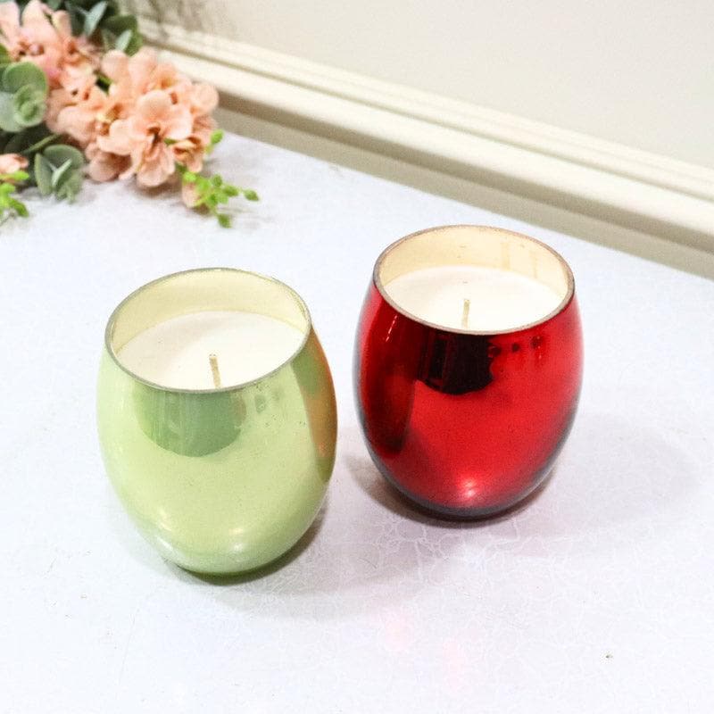 Buy Nami Votive (Red & Green) - Set Of Two Candle Holders from Vaaree