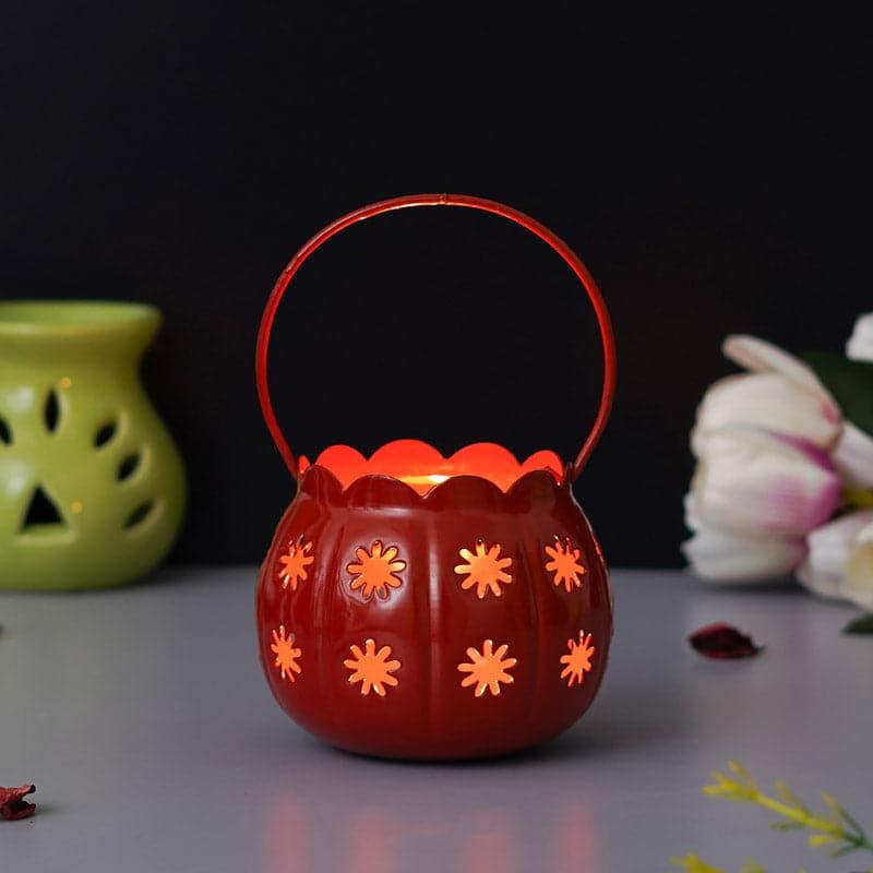 Buy Nirvana Lantern Tealight Candle Holder (Yellow & Red) - Set Of Two Candle Holders from Vaaree