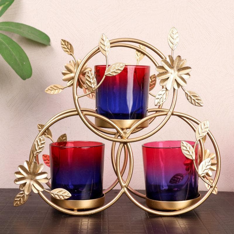 Buy Oakley Trio Floral Spiral Tealight Holder Candle Holders from Vaaree