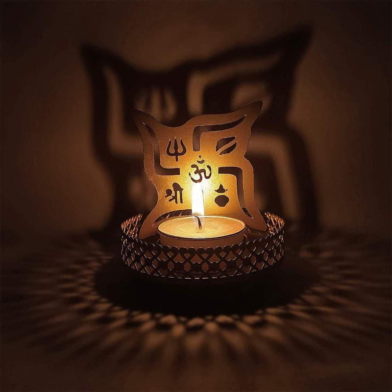 Tea Light Candle Holders - Om Shadow Tealight Holder